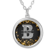 Personalised B Initial Name Monogram Silver