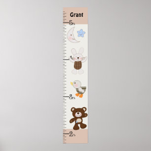 Personalised B is for Bear/Teddy Bear Growth Chart