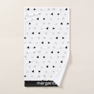 Personalised B&W Triangles Hand Towel