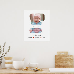 Personalised Baby Alphabet Letter - F - Poster