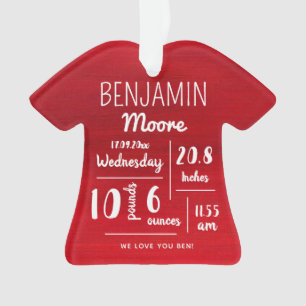 Personalised Baby Announcement Stats Christmas Ornament