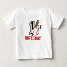 Personalised baby baseball t-shirt 1st birthday