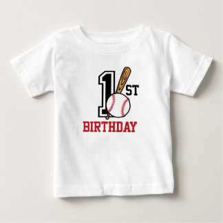 Personalised baby baseball t-shirt 1st birthday