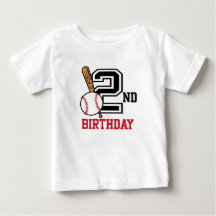 Personalised baby baseball t-shirt 2nd birthday
