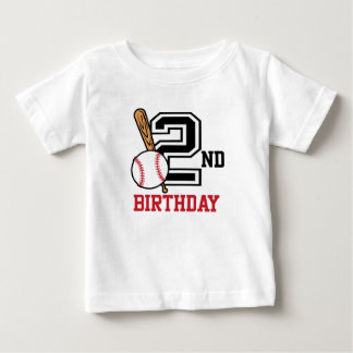 Personalised baby baseball t-shirt 2nd birthday