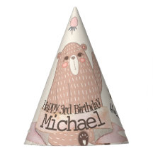 Personalised Baby Bear Birthday Strawberry Pattern