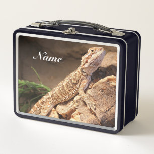 Personalised Baby Bearded Dragon Lizard Metal Lunch Box