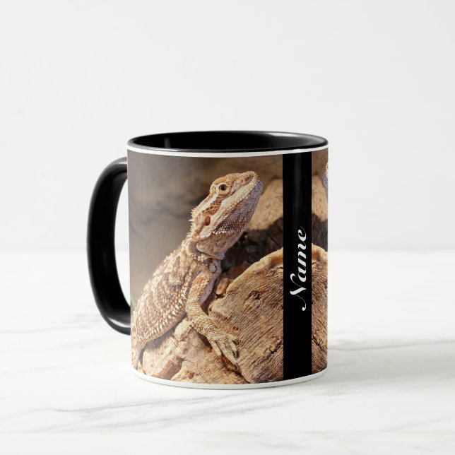 Personalised Baby Bearded Dragon Lizard Mug (Front Left)