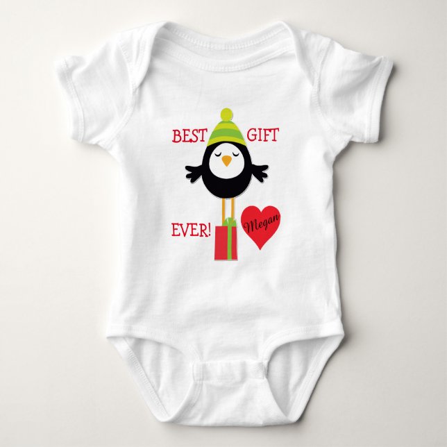 Personalised Baby Bird Heart Bodysuit (Front)