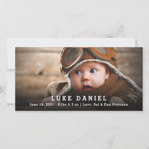 Personalised Baby Birth Announcement Photo Card