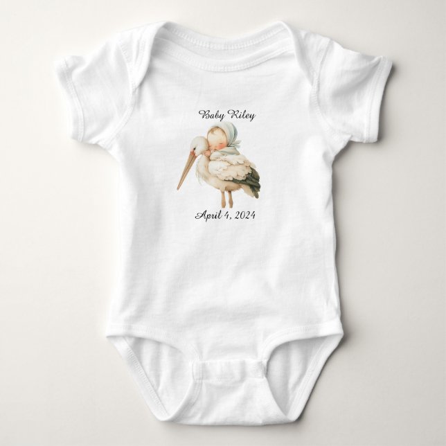 Personalised Baby Birth One Piece Bodysuit (Front)