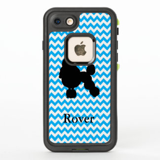Personalised Baby Blue Chevron With Poodle