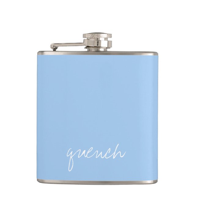 Personalised Baby blue Hip Flask (Front)