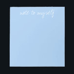 Personalised Baby Blue Notepad<br><div class="desc">Personalise the text,  add your initials,  delete it. White text on a baby blue background.</div>
