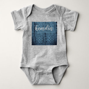 Personalised Baby Body Suit Rustic Tin Panel Ceili Bodysuit