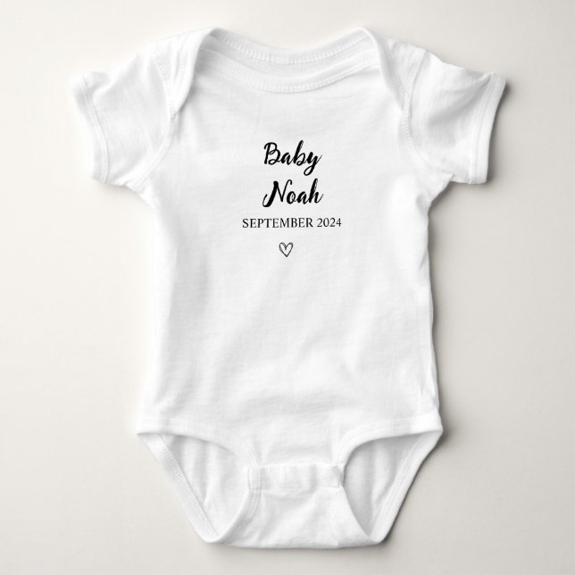 Personalised Baby Bodysuit with Custom Name and Da (Front)