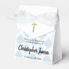 Personalised Baby Boy baptism Blue Gold Cross