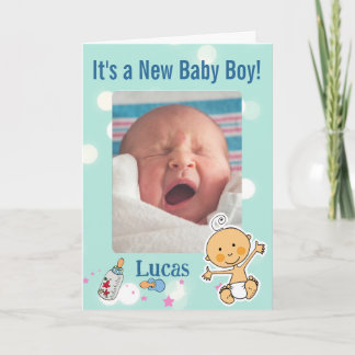 Personalised Baby Boy Birth Announcement