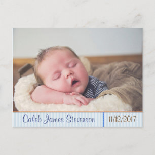 Personalised Baby Boy Birth Announcement Postcard