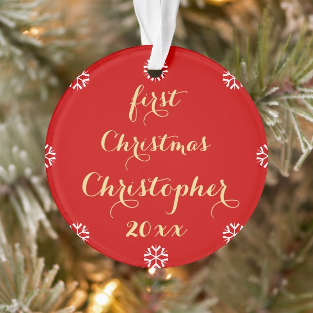 Personalised Baby Boy Girl First Christmas Name Ornament (Tree)