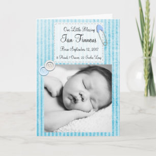 Personalised Baby Boy Photo Birth Announcement