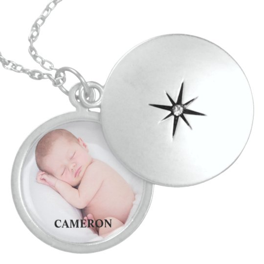 Personalised Baby Boy Photo Name Custom Locket Necklace Zazzle Co Uk