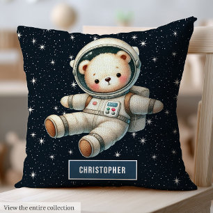Personalised Baby Boy Pillow Teddy Bear Astronaut
