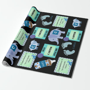 Personalised Baby Boy Wrapping Paper