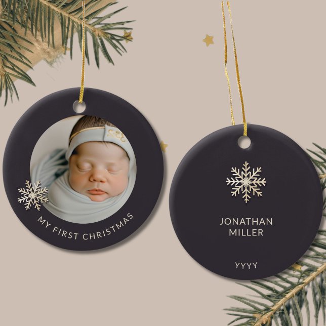 Personalised Baby Boy's First Christmas Ornament (Creator Uploaded)