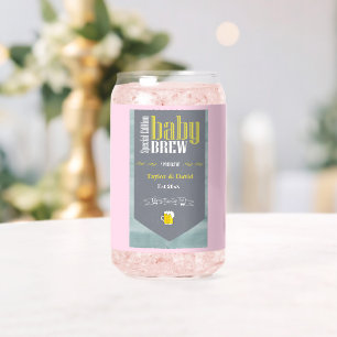 Personalised Baby Brew Beer Label Funny Shower  Can Glass