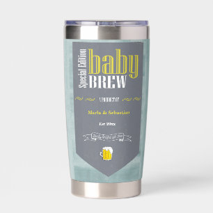Personalised Baby Brew Beer Label Funny Shower  Insulated Tumbler
