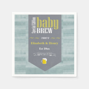 Personalised Baby Brew Beer Label Funny Shower     Napkin