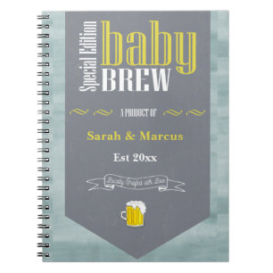 Personalised Baby Brew Beer Label Funny Shower Notebook