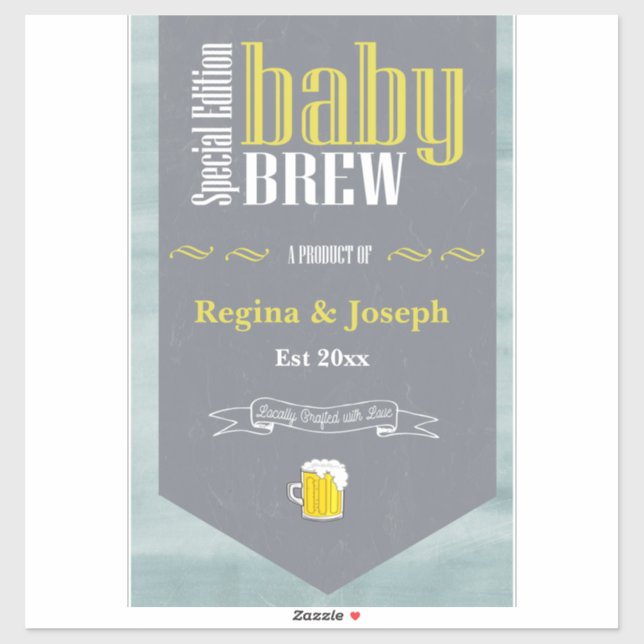 Personalised Baby Brew Funny Beer Theme (Sheet)