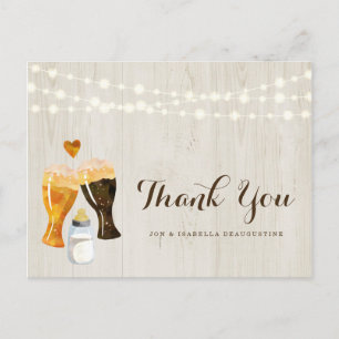 Personalised Baby Brewing Baby Shower Thank You Postcard