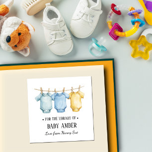 Personalised Baby Bunting Vest Bookplate Sticker