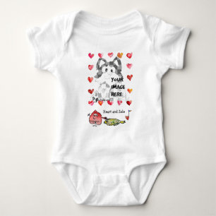 Personalised Baby Cartoon Hearts Bodysuit