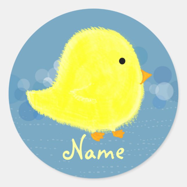 Personalised Baby Chick Sticker Template (Front)