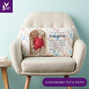 Personalised Baby Christian Prayer Keepsake Lumbar Cushion