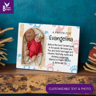 Personalised Baby Christian Prayer Keepsake Plaque