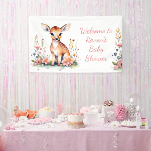 Personalised Baby Deer Themed Baby Shower Banner