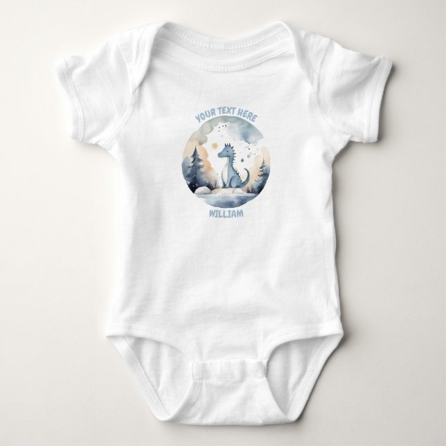Personalised baby Dinosaur bodysuit (Front)