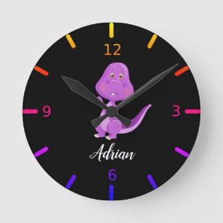 Personalised Baby Dinosaur Round Clock