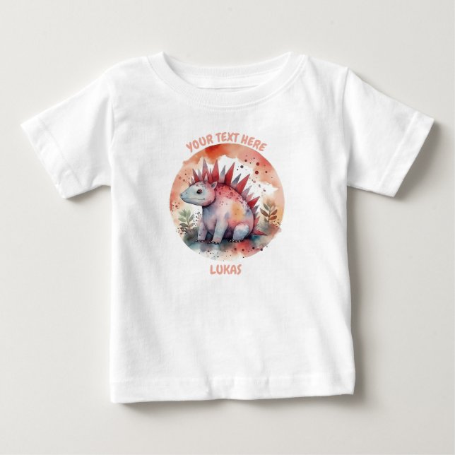 Personalised baby Dinosaur Tee (Front)