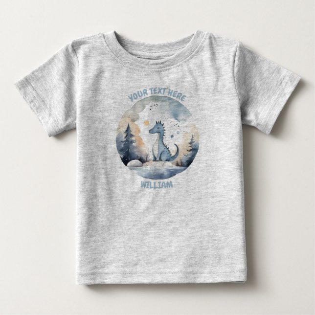 Personalised Baby Dinosaur Tee (Front)