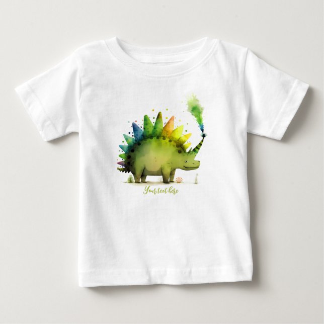 Personalised Baby Dinosaur Tee (Front)