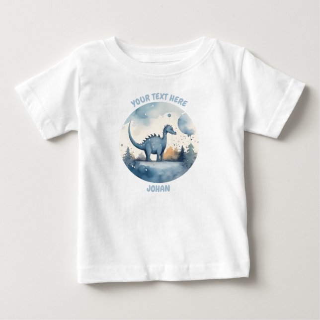 Personalised Baby Dinosaur Tee (Front)