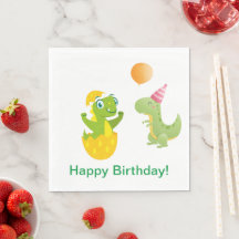 Personalised Baby Dinosaurs Paper Napkins
