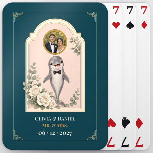 Personalised Baby Dolphin Wedding Favour Photo Playing Cards