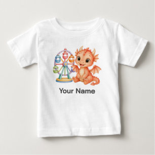 Personalised Baby Dragon Carnival Ferris Wheel T-Shirt